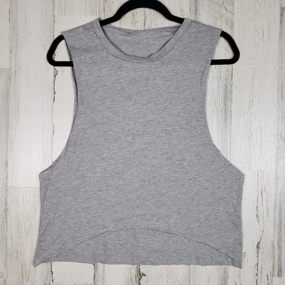 NWOT Over The Limit Apparel Heathered Gray Sleeveless Muscle Shirt Women's
